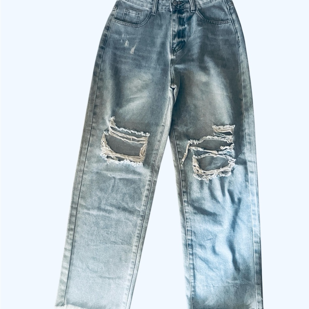Stylish Distressed Blue Jeans for Women